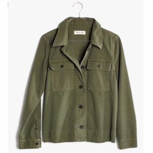Madewell Northward Cropped Army Military Green Swing Jacket Coat